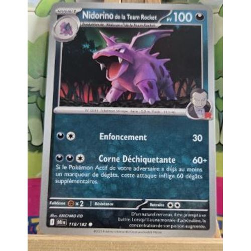 Pokemon Nidorino De La Team Rocket 118 / 182 Reverse Rivalités Destinées