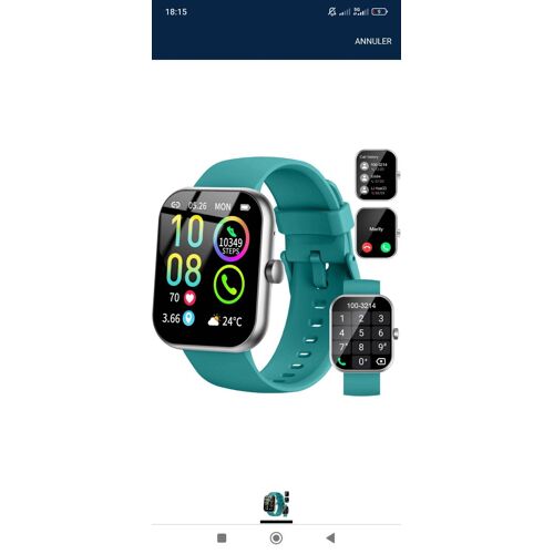 Jugeman 1.96" HD Montre Intelligente Fréquence Cardiaque, Etanche IP68 Montre Connectée avec 110+ Sportifs