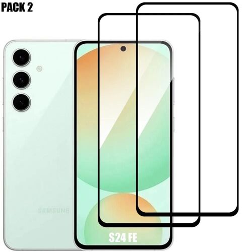 Verre Trempé Intégral Pour Samsung Galaxy S24 Fe (Pas Pour S24), Pack De 2 Vitres Noir Anti-Rayures - E.F.Connection