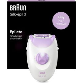 Silk-Épil 3 3-170 Épilateur Électrique Femme,Blanc/Violet