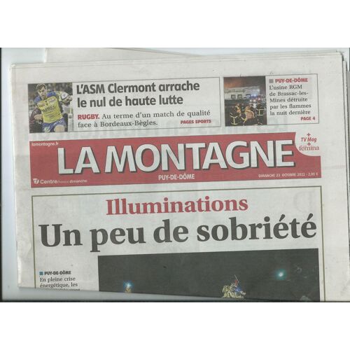 Journal La Montagne 23/10/2022 Julien Doré, Cali, Cécile Coulon