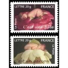 Timbres Pour Naissances : "C'Est Un Garçon" Et "C'Est Une Fille" La Paire Année 2005 N° 3804a 3805a Gommes Yvert Et Tellier Luxe Validité Permanente Prioritaire