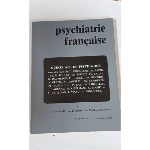 Psychiatrie Française N 1 Janvier-Fevrier 1984