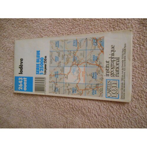 Carte Ign 2643 Ouest Lodeve Serie Bleue