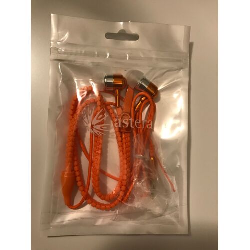 Écouteurs Zip Téléphone Portable Orange Avec Embouts De Différentes Tailles