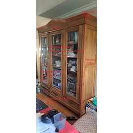 Grande Bibliothèque Chêne Clair Massif 229 Cm Hauteur, 190 Cm Longueur, Profondeur 55cm