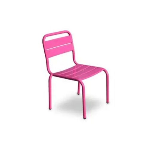CHAISE design enfant empilable METALLIC extèrieur intèrieur Robust couleur FUSHIA siège confort pour bambin jeune enfant dessiner prendre le goûter 40 x55cm assise 28cm résistant solid mobilier acier