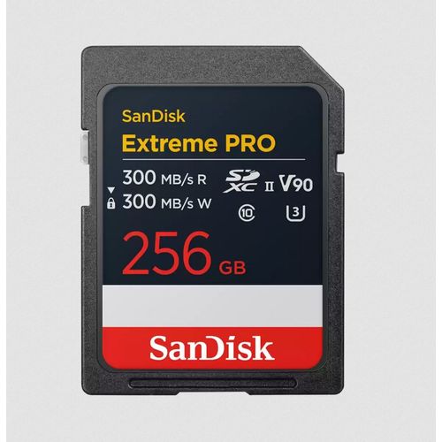 Carte Mémoire SD SanDisk Extreme PRO 256Go SDXC UHS-II jusqu'à 300MB/s V90, 8K, 4K UHD, SD carte mémoire flash haute vitesse
