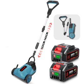 Tondeuse à gazon sans fil, Largeur de coupe 21 cm, 3 Hauteurs de Coupe, avec 2 x batteries 3,0 Ah et chargeur