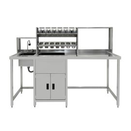 Banc De Travail Bubble Tea Boba Comptoir Préparation Service Évier Acier Mitigeur Bac À Glace Placard Étagères Bacs Gastro Bouteilles Sirop Kukoo Shaker Scelleuse Frigo Machine À Glace Chrd Horeca