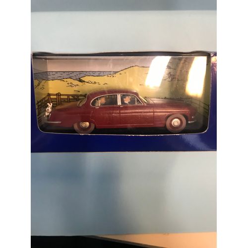 Voiture Miniature Tintin : La Jaguar Du Docteur Muller De L'ïle Noire - Les Éditions Atlas - 2005 - 1/43
