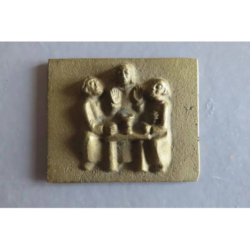 Médaille Rectangulaire Bronze Scène Religieuse