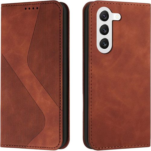 Kal-Coque Pour Samsung Galaxy S23 Plus, Etui Samsung S23 Plus Cuir, Housse En Cuir Portefeuille Housse Avec Magnétique Flip Étui À Rabat Case Etui Samsung Galaxy S23 Plus (Marron)