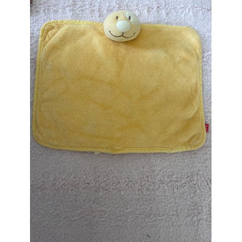 Doudou chat tex orange plat