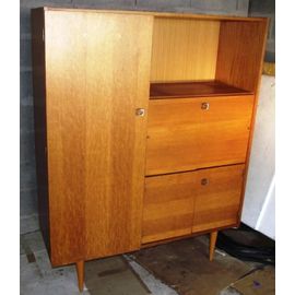 Meuble Vintage 1970 Secrétaire Et Rangement  Dimensions Longueur 125 Cm Hauteur Totale 155cm Profondeur 47 Cm