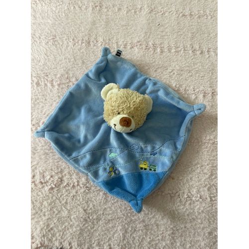 Doudou ours plat tex baby tracteur brobé