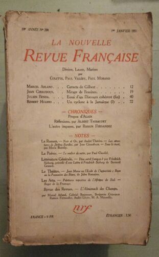 La Nouvelle Revue Française (1908-1943) N° 208 Janvier 1931