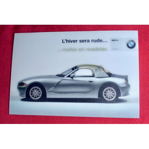 Ancienne Carte Postale Voiture Bmw Publicitaire. Marque Bmw Z4. 2005. "L'Hiver Sera Rude, Roulez En Roadster". Changement En Bougeant Carte.