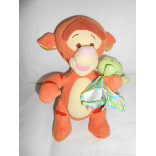 Doudou Peluche Tigrou Grenouille Vert Mouchoir Raye Bleu Vert Rond Rose Fisher Price Disney Grelot Hochet
