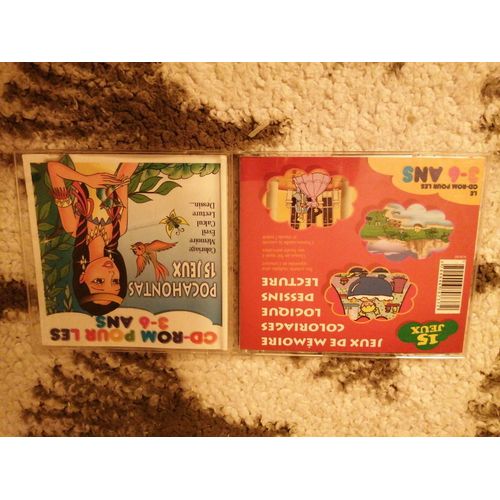 Jeu Pc Cd - Rom : Pour Les 3 - 6 Ans : Pocahontas - 15 Jeux - Coloriage, Mémoire, Éveil, Calcul, Lecture , Dessin ....