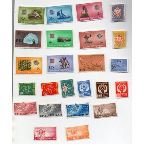 Indonésie- Lot De 24 Timbres Neufs Divers