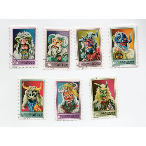 Hongrie- Série De 7 Timbres Oblitérés- Masques