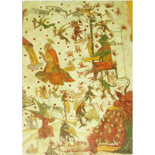 France, Belle Carte Postal Neuve, Église De Sillegny - Moselle, Peinture Murale, "L'Enfer - Le Jugement Dernier".