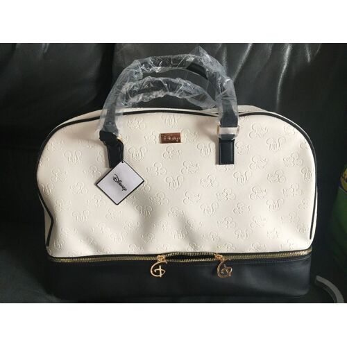 splendide sac de voyage mickey disney noir et écru - le grand modèle