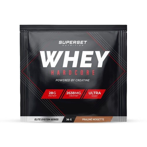 Echantillon Whey Hardcore (36g)|Praliné Noisette| Whey Protéine|Superset Nutrition 