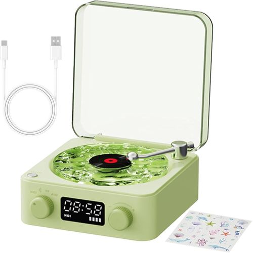 Platine vinyle intelligente Waves - Platine vinyle portable, platine vinyle vintage pour disques, divertissement et décoration intérieure