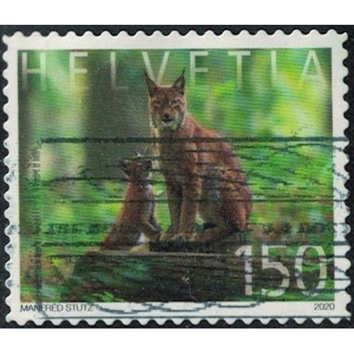 Suisse 2020 Oblitéré Used Félin Lynx Lynx Animal Lynx Boréal Y&T Ch2580 Su