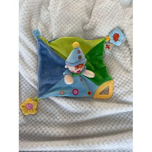 Doudou Peluche Clown Nicotoy Plat Anneaux Dentition