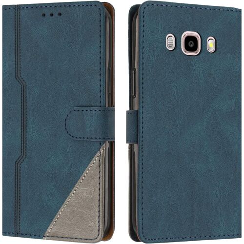 SJZG-Coque Pour Samsung Galaxy J710 / J7 2016, Housse Etui Portefeuille Cuir Multifonction, Fermeture Magnétique À Clapet [Fonction Support] Flip Case Compatible Avec Samsung J710 / J7 2016 (Bleu)