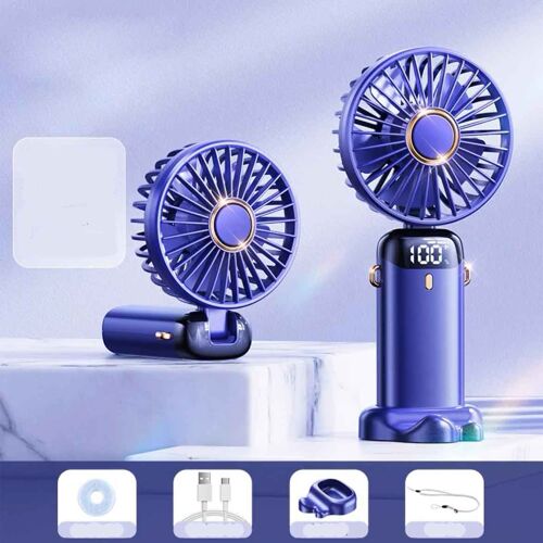 Ventilateur portatif, mini ventilateur rechargeable pliable portable USB, 1200M [envoyer des comprimés d'aromathérapie + lanière] Durée de vie de la batterie unique mesurée 5h