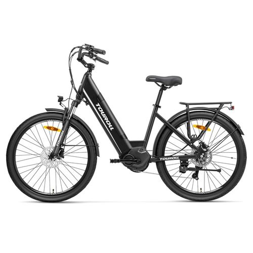 Touroll Ma1 Vélo Électrique,Moteur Central 250w,Batterie 36v 13ah,Pneus 26 Pouces,Vitesse Maximale 25km/H,Autonomie Maximale 110km,Freins À Disque Hydrauliques,Fourche À Suspension Avec Blocage