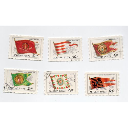 Hongrie- Série De 6 Timbres Oblitérés- Drapeaux
