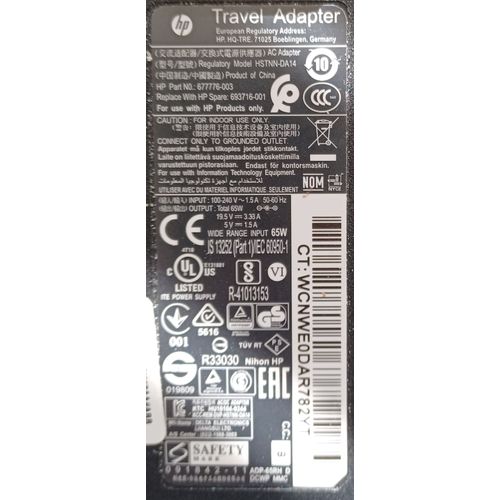 alimentation HP pour Portable PC, Model HSTNN-D14 - hp 677776-003