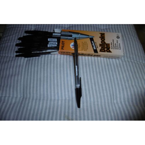 Stylo Bille Noir Rechargeable Pointe Moyenne Pilot Bpsm Boite De 12