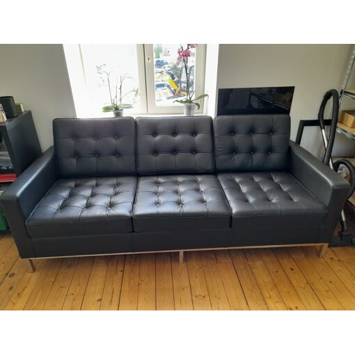 Canapé Relaxation 3 places Simili cuir LEO - Gris - L193 x 93 x 96cm - LOUNGITUDE - Maison