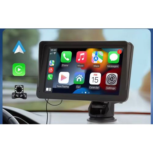 Autoradio portable sans fil carplay android, lecteur vidéo multimédia universel, écran tactile de 7 pouces avec caméra de recul FM