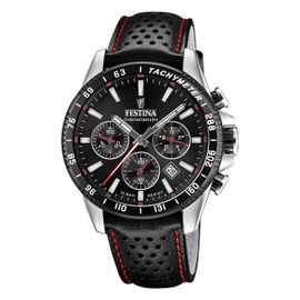 Festina Montre Homme Timeless Chronographe Montre-Bracelet Cuir Noir Uf20561/4