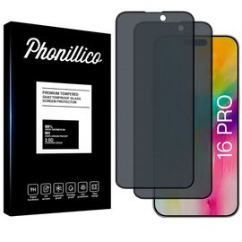 Verre Trempé Pour Iphone 16 Pro [Pack 2] Film Noir Anti Espion Vitre Protection Ecran Phonillico®
