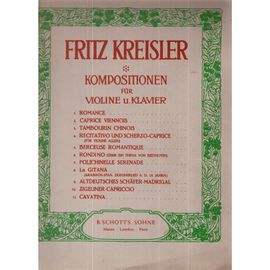 Fritz Kreisler Composition Pour Violon Et Clavier