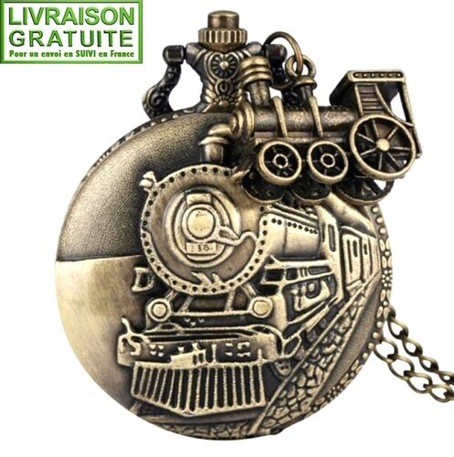 Montre Gousset Train Ancien Locomotive À Vapeur (Réf 6)