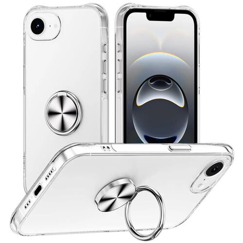 Coque pour iPhone 16e, Protection Antichoc Renforcé avec Anneau Argenté Rotatif - E.F.Connection
