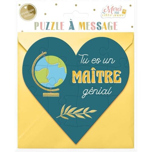 Puzzle coeur et enveloppe maitre