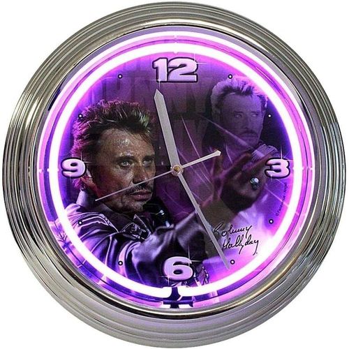 Johnny Hallyday - Pendule néon ROS 39 CM