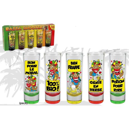 Lot De 5 Verres Shooter Rasta