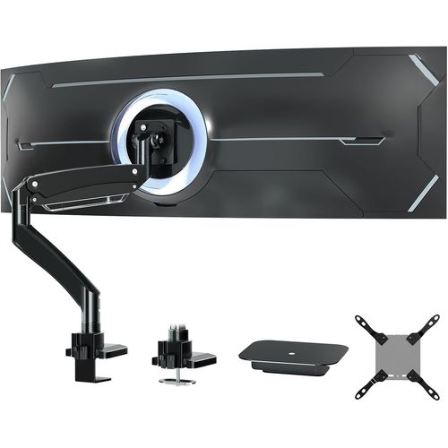 ChenQuanSarl-Support Ecran Pc Pour Écran Plat Et Incurvé De 22-57 Pouces, Support D'Écran Réglable En Hauteur, Capacité De Charge 27Kg/59.4Lbs, Avec Plaque De Renfort, Vesa Jusqu'À 200X200