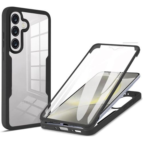 Coque Noir Pour Samsung Galaxy A36 5g Avec Protection D'écran, 360 Integrale Antichoc Rigide Pc/Souple Tpu Gel Silicone - Hqselection®.